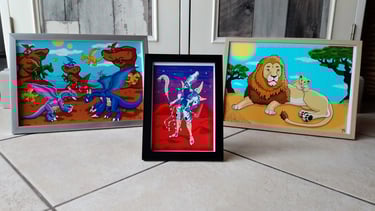 Photo de dessins numérique encadrés