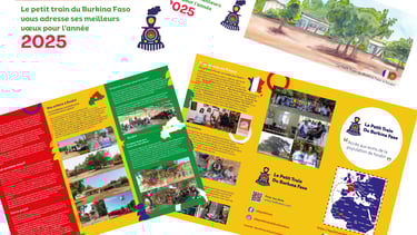 Different artwork for le Petit Train du Burkina Faso