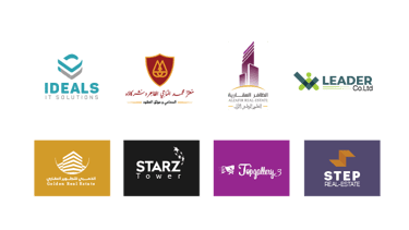 a bunch of logos on a white background