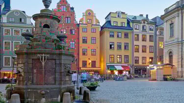 foto do gamla stan no centro de estocolmo