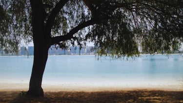 vista da praia no heritage village em abu dhabi