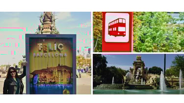 Paradas e paisagens do hop-on hop-off em Barcelona