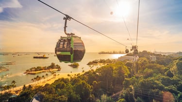 foto do teleferico na ilha sentosa singapura 