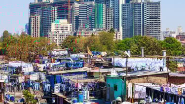 Filas de lavanderia a céu aberto no Dhobi Ghat em Mumbai — o que fazer em Mumbai