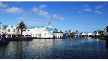 Vista do lago no Boardwalk, em Port Elizabeth (Nelson Mandela Bay)