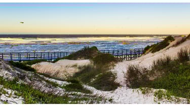 Vista da praia em fim de tarde em Port Elizabeth (Nelson Mandela Bay)