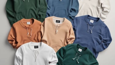 a rack of shirts hanging on a rack in a store