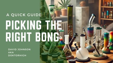 a table with a bunch of different types of glass bongs