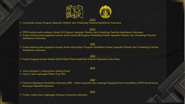 Prestasi & Penghargaan dr. Costan, Sp.OG tingkat Regional dan Universitas Indonesia
