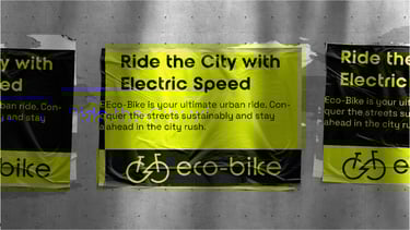 Eco-bike shop graphic design poster.