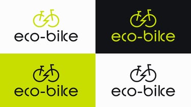 Modern bicycle stacked logo variations.