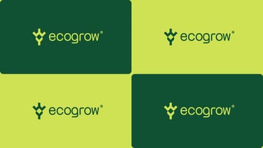 Eco geometric logo design on different backgrounds.