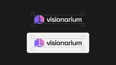 Colorful gradient horizontal logo grid on black and white backgrounds.