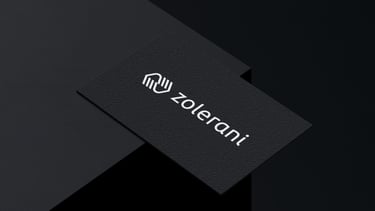 Logo design for cloud service on black business card.