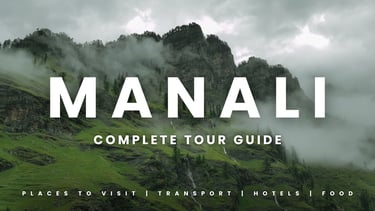 a mountain with a mountain range in the background and a text that says manali