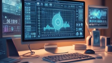 A glowing neon sign displaying the letters 'AI' is mounted on a dark, textured wall that resembles a circuit board or technological pattern.