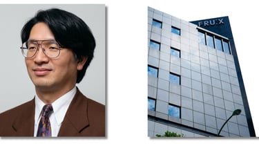 Esq: Responsável por Relações Públicas da St. Giga Sr. Matsuo, Dir: Edifício FRU:X