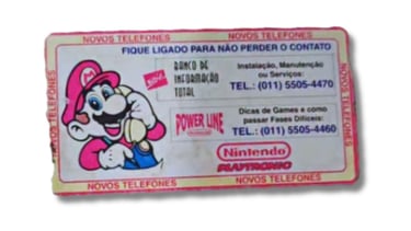 Etiqueta do serviço Power Line da Nintendo Playtronic do Brasil