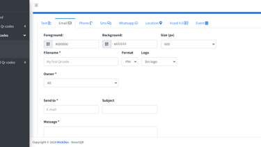 Formulario de creación de código QR estático