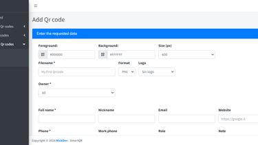 Formulario para tarjetas de presentación