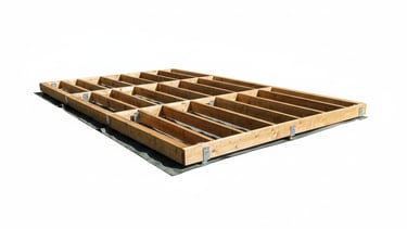 Medinės terasos karkasas montuojamas ant sraigtinių polių