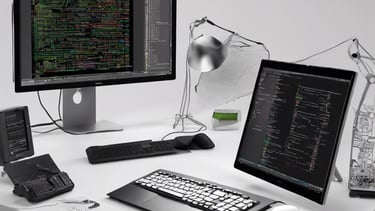 person repairing smartphones under a lighted table
