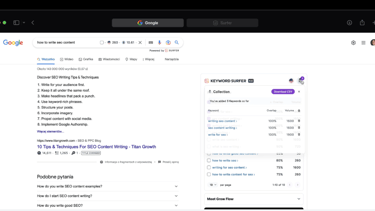 Image screen of keyword surfer extension
