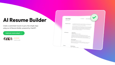 Image with AI Resume Builder on it