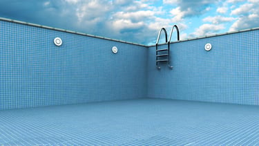 a pool with a ladder and a ladder