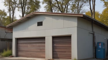 low angle view photography of a gray building