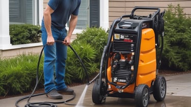 Three workers are painting the exterior of a building with a weathered wooden facade in a light mint green color. They are wearing white uniforms with logos on the back. The building has large white script letters spelling out 'Bar & Grill.' A ladder is leaning against the wall, and the sign appears to be in the process of being refurbished.