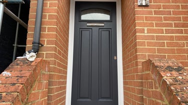 inspiration for a new modern front door - a black front door fitted in Southampton