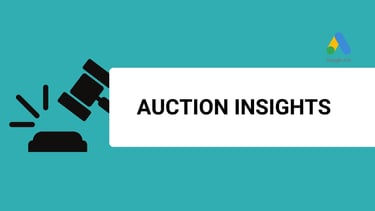a title with the banner that says auction insights and a google ads logo