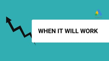 A Banner with a logo that says when it will work and a google ads logo