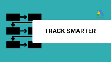 banner with the title that says track smarter with a google ads logo