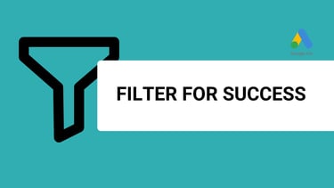 A banner with a title filter for success and a google ads logo