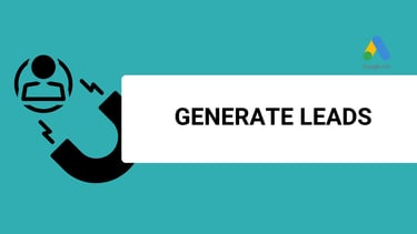 A banner with the title that says generate leads 