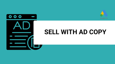 a banner with the title that says sell with ad copy