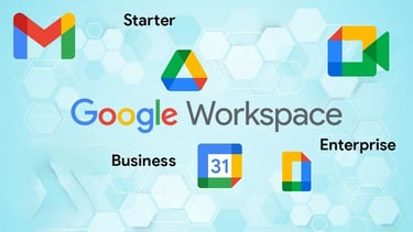 Gmail, Drive, Docs, Sheets, Slides, Calendar, etc.