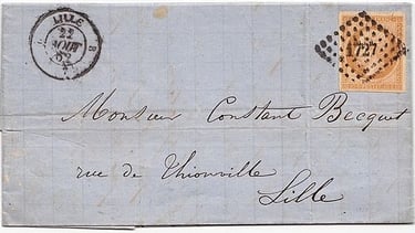 Losange Petits Chiffres 1727 et type 15 B Lille B.