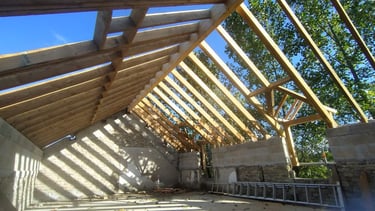 Vue charpente Corrèze CCBC bois ossature