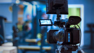 Video camera on set filming