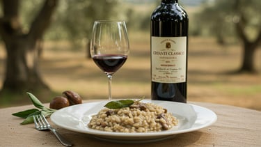 a wine glass and a bottle of wine on a table