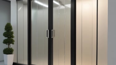Frosted glass film for bathroom privacy and natural light filtering