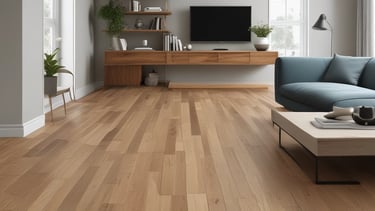 Premium wooden flooring in natural oak finish