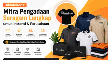 Jasa konveksi seragam custom untuk instansi dan perusahaan dengan berbagai pilihan desain kemeja serta kaos berkualitas.