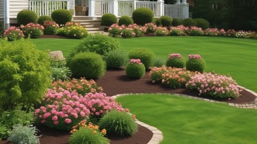red and white flower garden
