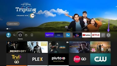 firetvstick TV screen displaying TV app interface