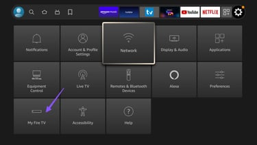 Amazon Fire TV Stick Screen with App Interface