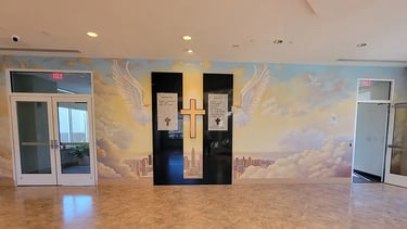 9 11 Memorial bespoke Mural by Marcine for Saint David the King Church in Princeton Junction NJ
